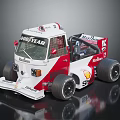 Red And White Modified Race Car With Goodyear Motul Shell Logos And Numbers 50 12