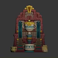 Colorful Traditional Decorative Furniture With Multi Layered Structure Ceramic Jars And Woven Baskets