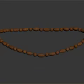 Brown Bracelet Strung With Small Beads On Black Background With Reflective Effect 3d model