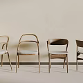 Modern Single Chair With Wooden Frame And Upholstered Seat For Home Interior Decor
