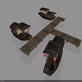 Traditional Wooden Boats With Covered Tops And Wooden Dock Design