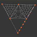 Abstract Geometric Structure With Orange Nodes White Panels And Web Like Design 3d model