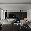 Modern Living Dining Room With Floor To Ceiling Windows Wooden Flooring And Minimalist Design