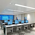Modern monitoring room control room monitoring command center display screen console display screen 3d model