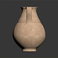 Handmade Terracotta Vase With Curved Handle And Decorative Horizontal Stripes