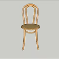 Classic Style Wooden Leisure Chair With Curved Legs And Dark Seat