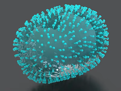 Blue Spiky 3D Rendered Decorative Ornament Set With Textured Surface 3d model