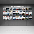 Tech Exhibition Hall With Digital Screens Interactive Displays And Car Supermarket Features