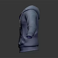 Blue Zipper Hoodie With Purple Inner Layer And Open Front Casual Design