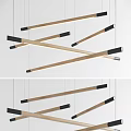 Modern Hanging Cross Design Pendant Light With Wooden Sticks And Black Ends