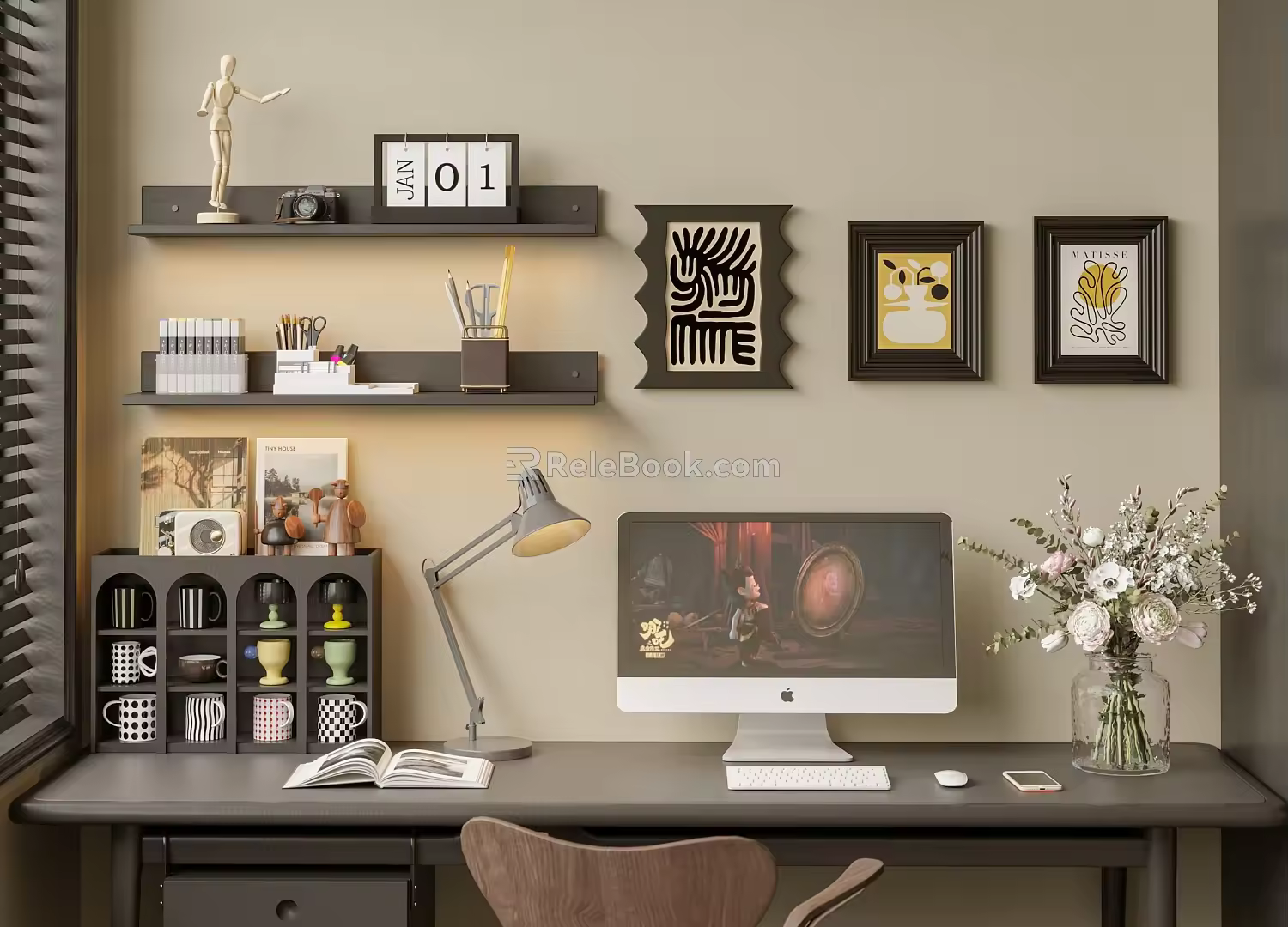Computer Desktop Decorative Ornaments Combination Pendant Hanging Picture Combination 3d model