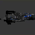 Advanced Sci Fi Weapon With Intricate Mechanical Structure Blue Accents And Ergonomic Grip 3d model