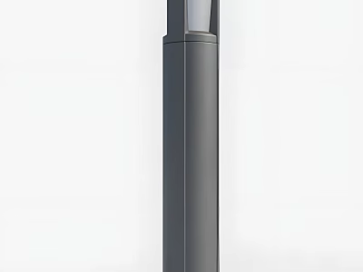 Modern Outdoor Light Cylindrical Design For Garden Pathway With Metal Body And Transparent Shade 3d model