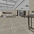 Modern Front Desk Reception Area With Reception Desk Comfortable Chairs And Large Windows 3d model