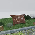 Guide Panorama Pointing sign Trash bin Warning sign 3d model