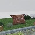 Guide Panorama Pointing sign Trash bin Warning sign 3d model