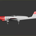 Silver Airplane With Red Wings Tail Propeller And Sleek Design Features 3d model