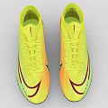 Yellow Orange Gradient High Top Soccer Cleats With Cleated Sole And Branded Design