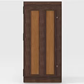 Wooden Hinged Door With Dark Brown Frame And Light Brown Wood Grain Panels