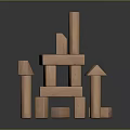 Wooden Building Blocks Modeling Road Infrastructure Components with Various Shapes