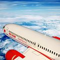 Air China Passenger Plane Flying Above Clouds With White And Red Livery In Blue Sky 3d model