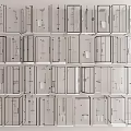 Transparent Glass Boxes Arranged In Matrix With Diverse Interior Structures