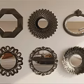 Various Wall Decor Mirror Designs With Intricate Patterns And Different Shapes 3d model