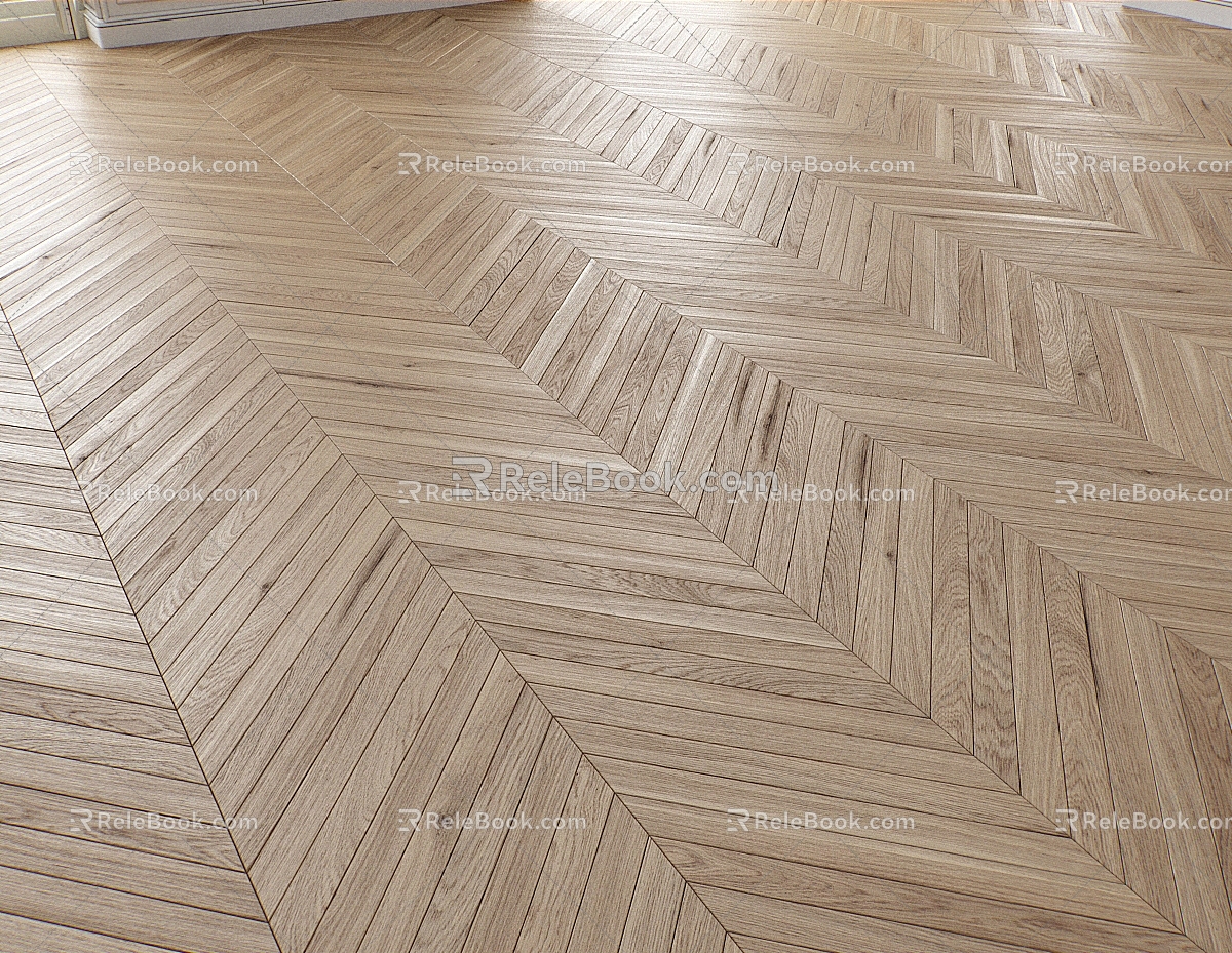 Fish bone wood floor 3d model