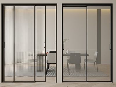 Changhong Glass Sliding Door Frosted Glass Dining Table and Chair Sliding Door Swing Door Sliding Door Single Door Track Door model