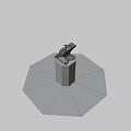 Heavy Duty Industrial Anvil With Hammer Tools Carved Tree Design On Stone Base