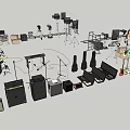 Various Colorful Guitars in Different Styles Displayed on Musical Instrument Shelves