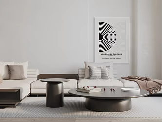 Modern Sofa Coffee Table Combination Double Sofa 3d model