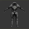Shiny Metallic Silver Full Body Armor With Modern Futuristic Stylish Design