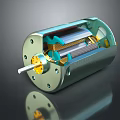 Electric Motor Internal Structure With Metal Casing Rotor Coil And Shaft