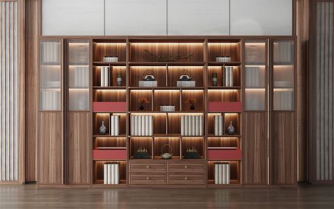 New Chinese Bookcase 3d model