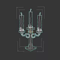 Stylish Classic Candelabra Featuring Three Illuminated Candles And Ornate Metal Base