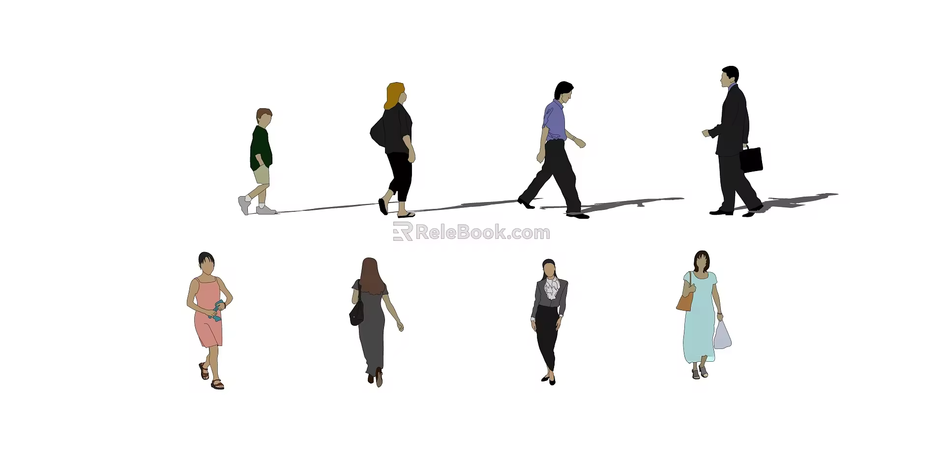 modern two-dimensional figure 3d model