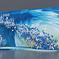 Artistic Floral Display With Blue Background And White Blue Flower Decorations