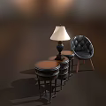 Elegant Bedside Tables With Drawers And Table Lamp In Bedroom Decor Setting 3d model