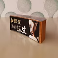 Modern Bar Counter Design With Wooden Frame Marble Top And Patterned Wallpaper