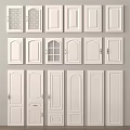 White Door Components With Various Styles And Different Panel Grille Designs 3d model