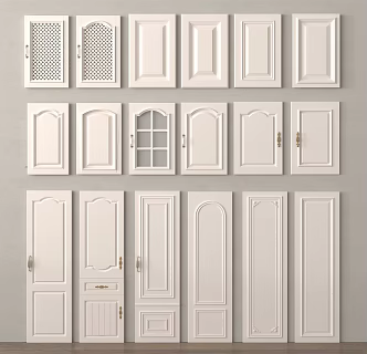 French door panel cabinet door 3d model