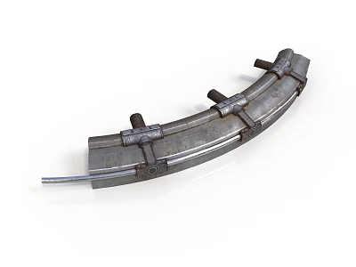 Sturdy Industrial Arc Shaped Metal Mechanical Equipment With Bolted Structure 3d model
