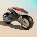 Futuristic Modern Motorcycle With Geometric Body Design Red Accents And Black Wheels