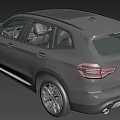 Gray BMW SUV With Front Grille Headlights And Modern Interior Design 3d model