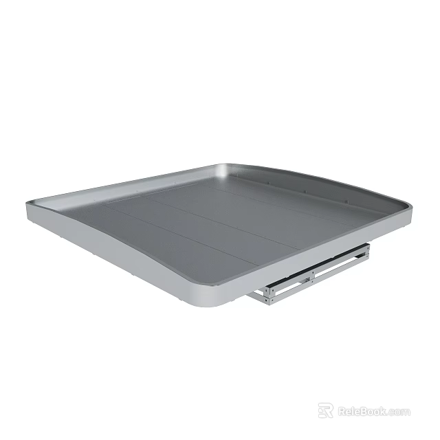 Stainless Steel Rectangular Baking Tray With Durable Handle For Kitchen Use 3d model