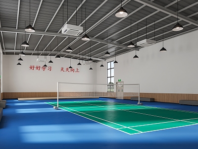 modern badminton court 3d model