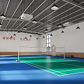 modern badminton court 3d model