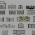 Various Decorative Wrought Iron Gate Designs With Ornate Patterns And Styles 3d model