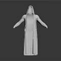 Gray Long Hooded Robe With Loose Fit Design For Fashion Apparel